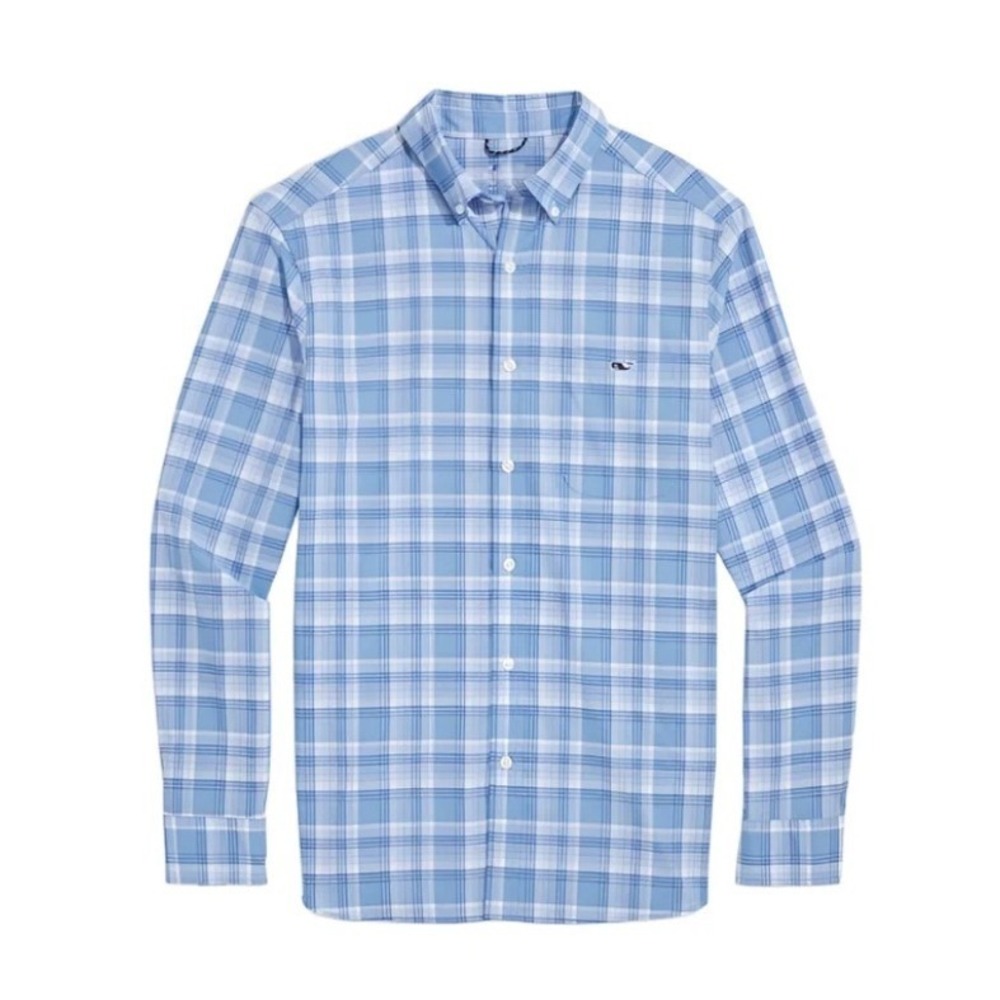 Vineyard Vines Men's On the Go Plaid Performance Button Down Shirt Size L